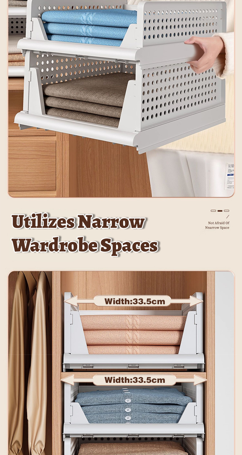 Geleby Detachable Wardrobe Organizer Stackable Drawer Storage Basket ...