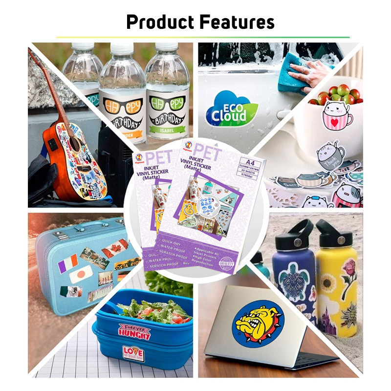A4 Size Matte Printable Inject Sticker Paper Glossy Sticker Paper ...