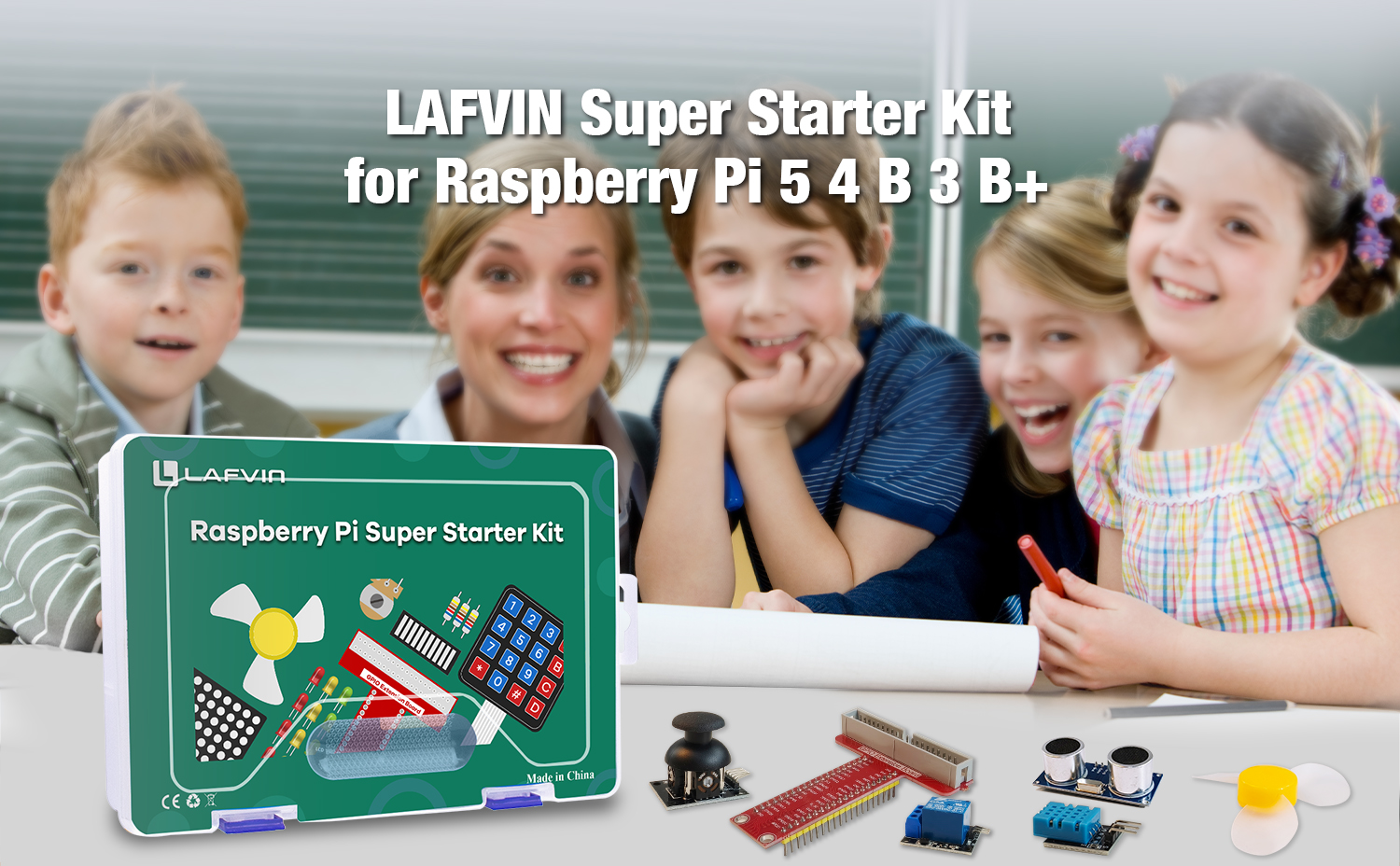 LAFVIN Super Starter Kit for Raspberry Pi 5/4/4B/3B/3B+,Python C Java ...