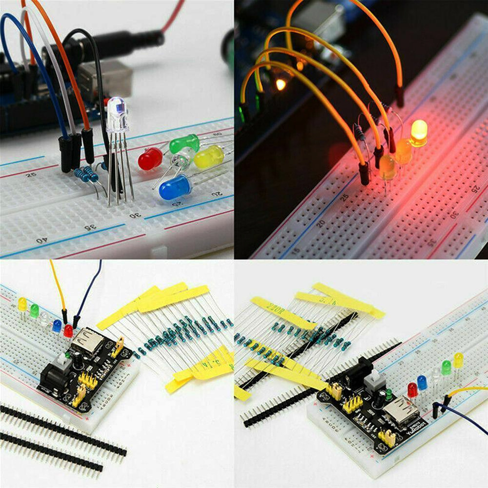 830 Breadboard Set Tie-points Breadboard Set Electronic Component Basic ...