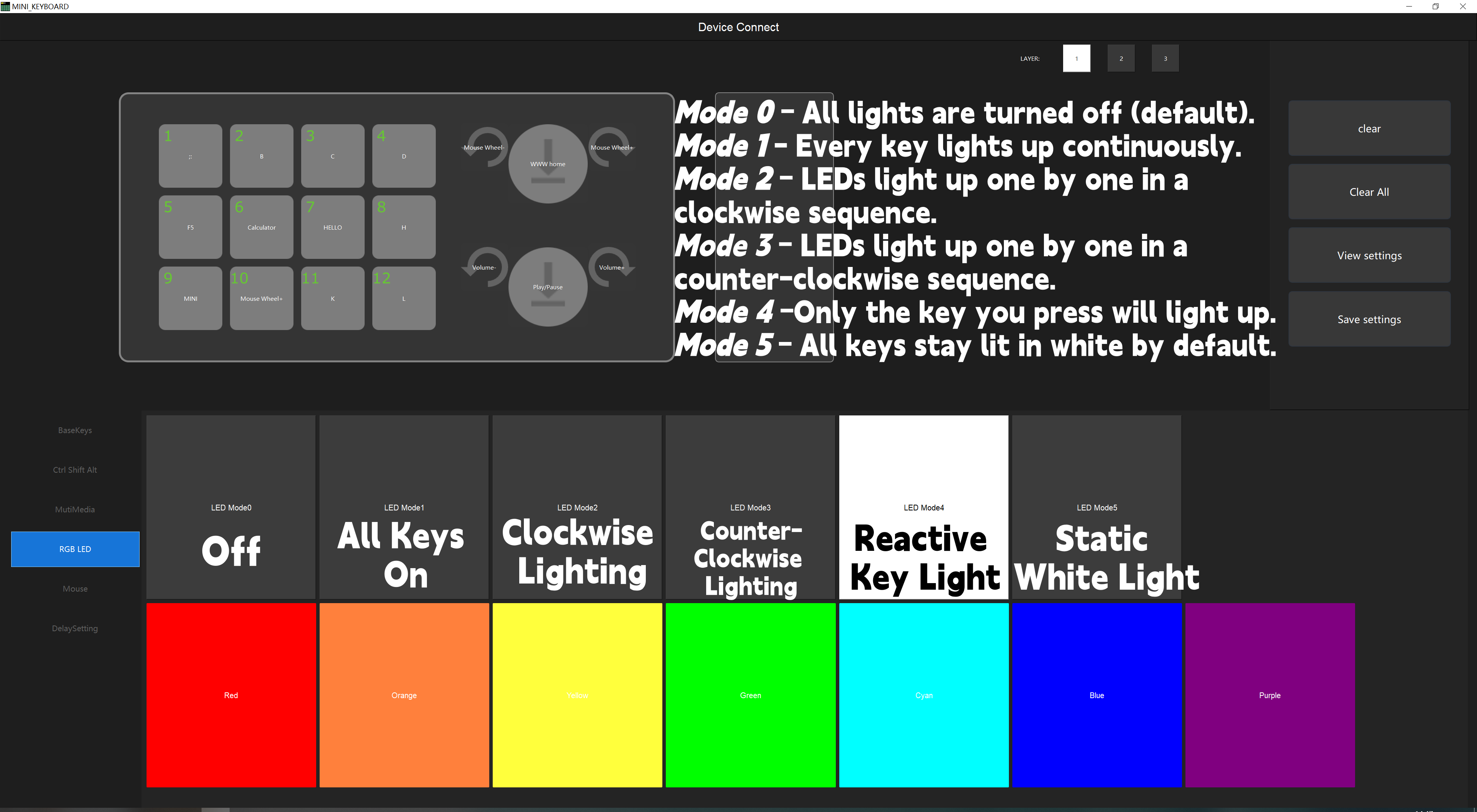 Programming Macro Custom Knob Keyboard RGB 3 Key Copy Paste Mini Button ...