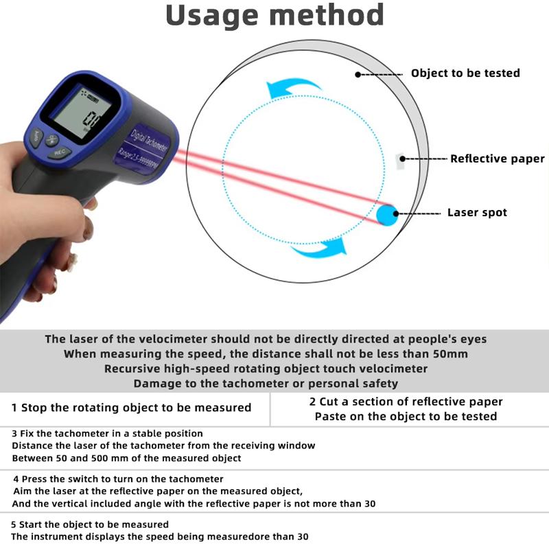 DT-6685 Non Contact Infrared Lasers Tachometer, Motor Speedometer ...