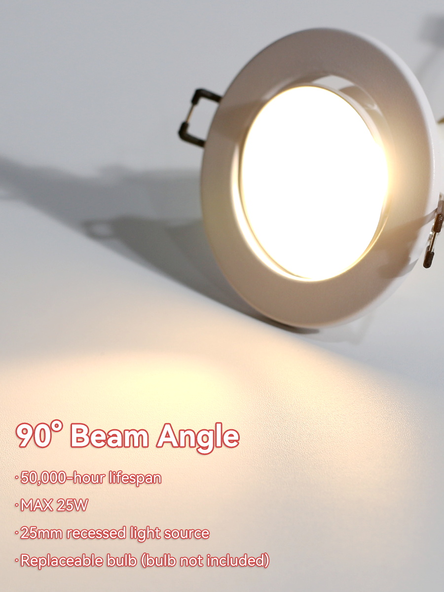 Downlight Pin Light Recessed GU10 Bulb Ceiling Light Square/Round ...