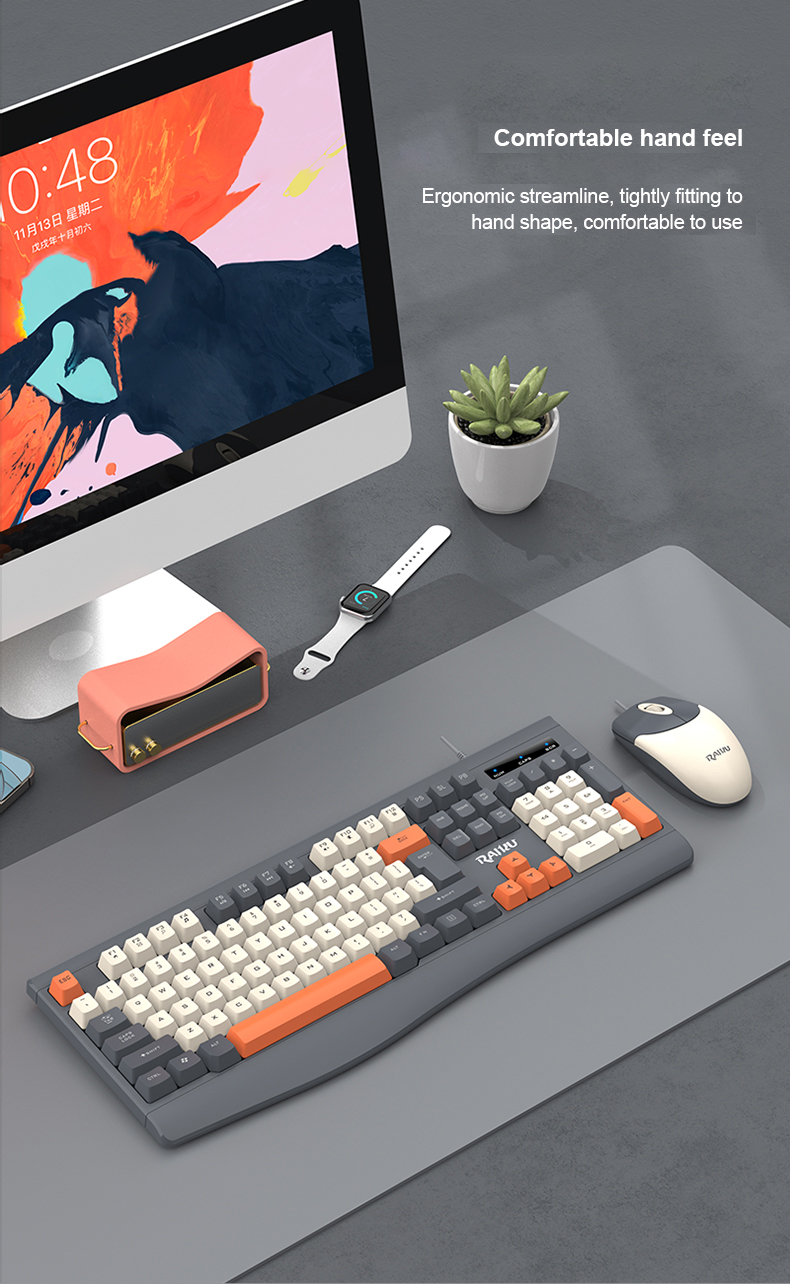 RAIKU R903 Keyboard and Mouse Set Full Size Office Keyboard with 3 ...