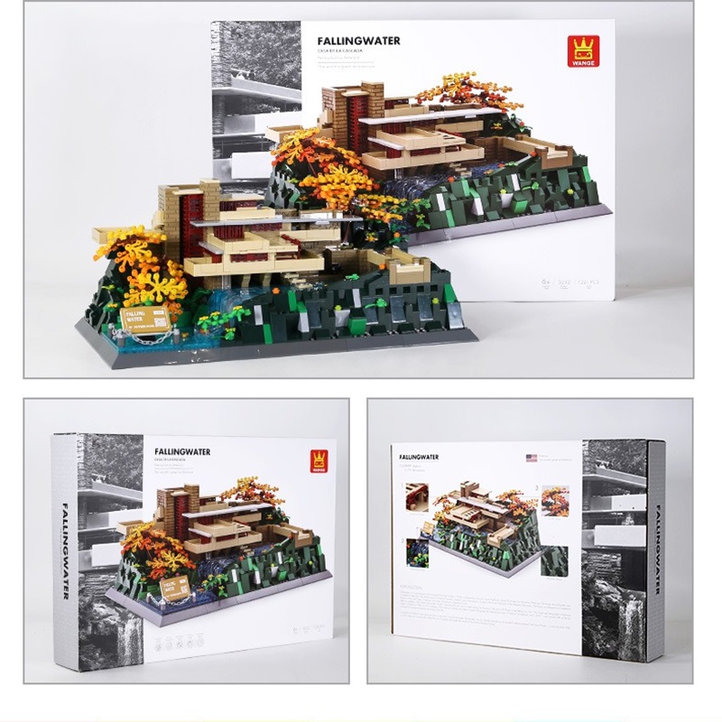 FallingWater Building Blocks 1221 Pcs WANGE Architecture Bricks Toy Set ...