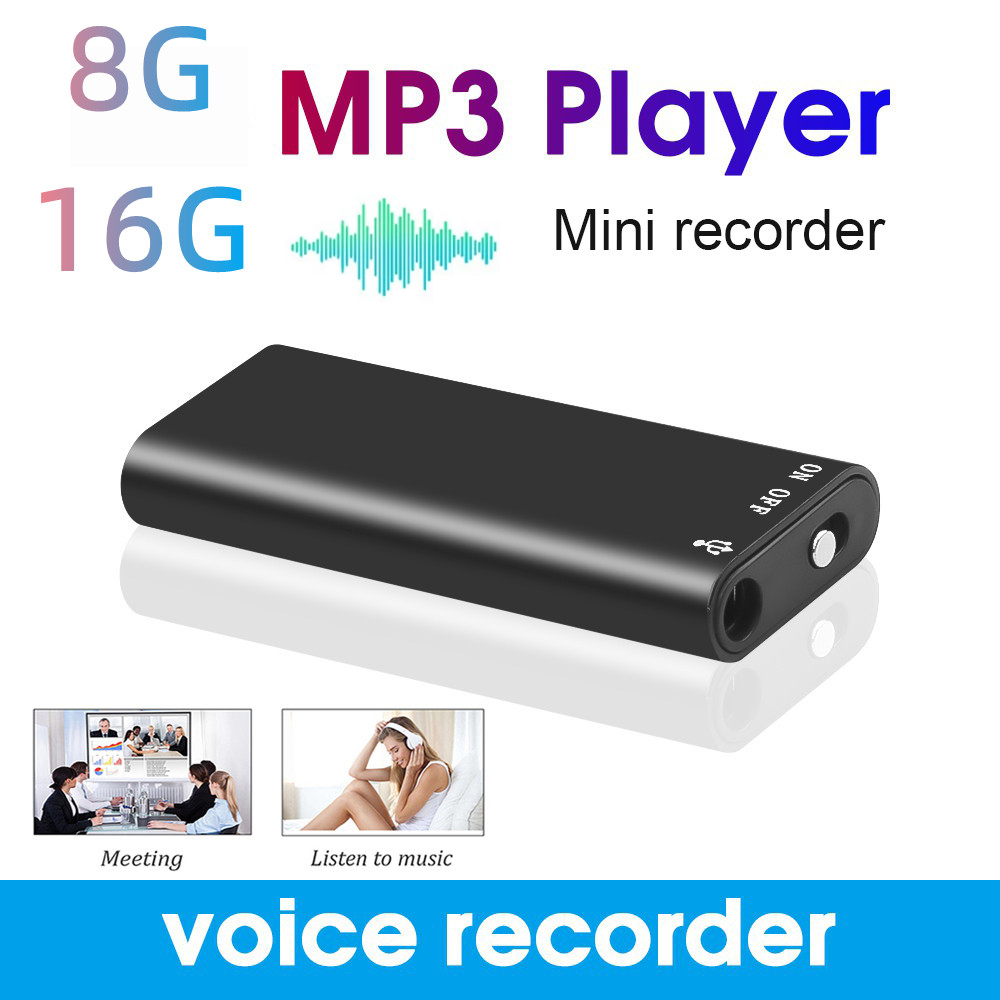 3 in 1 Mini 8/16GB Voice Activated Audio Digital Voice Recorder Mp3 ...