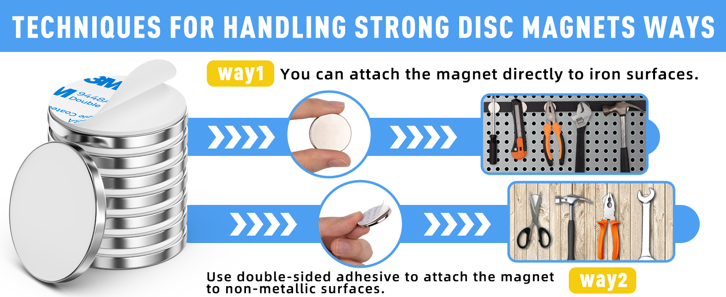 Strong Neodymium Disc Magnets with Double-Sided Adhesive, Round Magnet ...