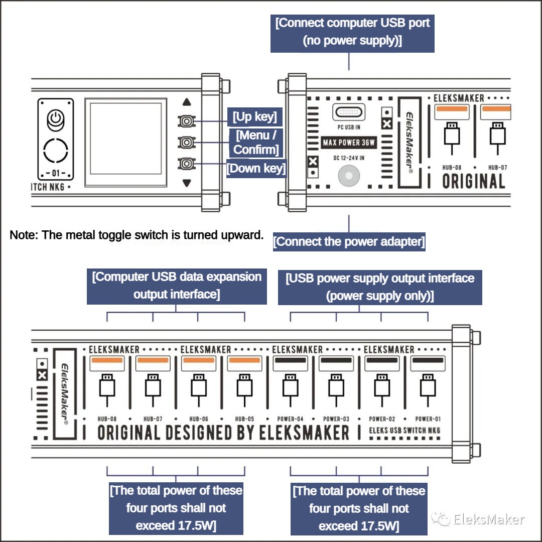 EleksMaker | NK6P Area USB Switch HUB Expansion Expansion Jarvis Voice ...