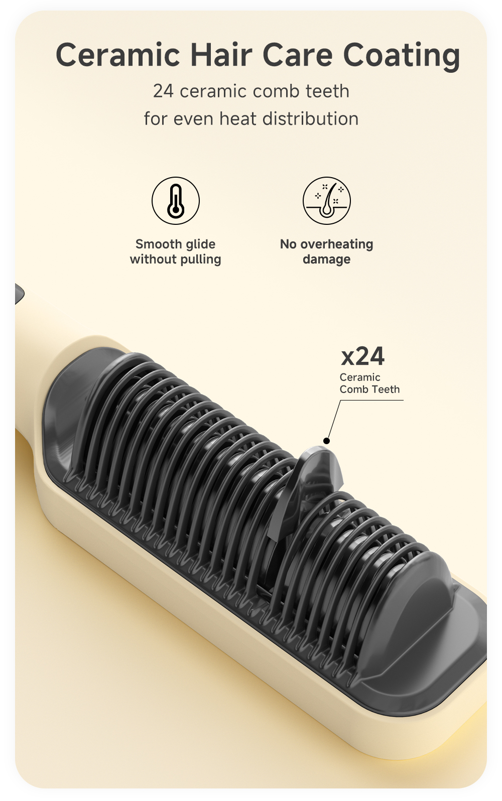 Simplus Hair Brush Straightener Negative Ion Anti-Scalding Hair Brush ...