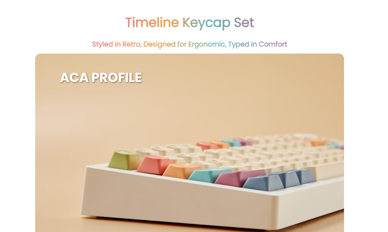 Akko x MonsGeek Timeline Keycap Set (151-Key), ACA Profile, PBT Dye-Sub ...