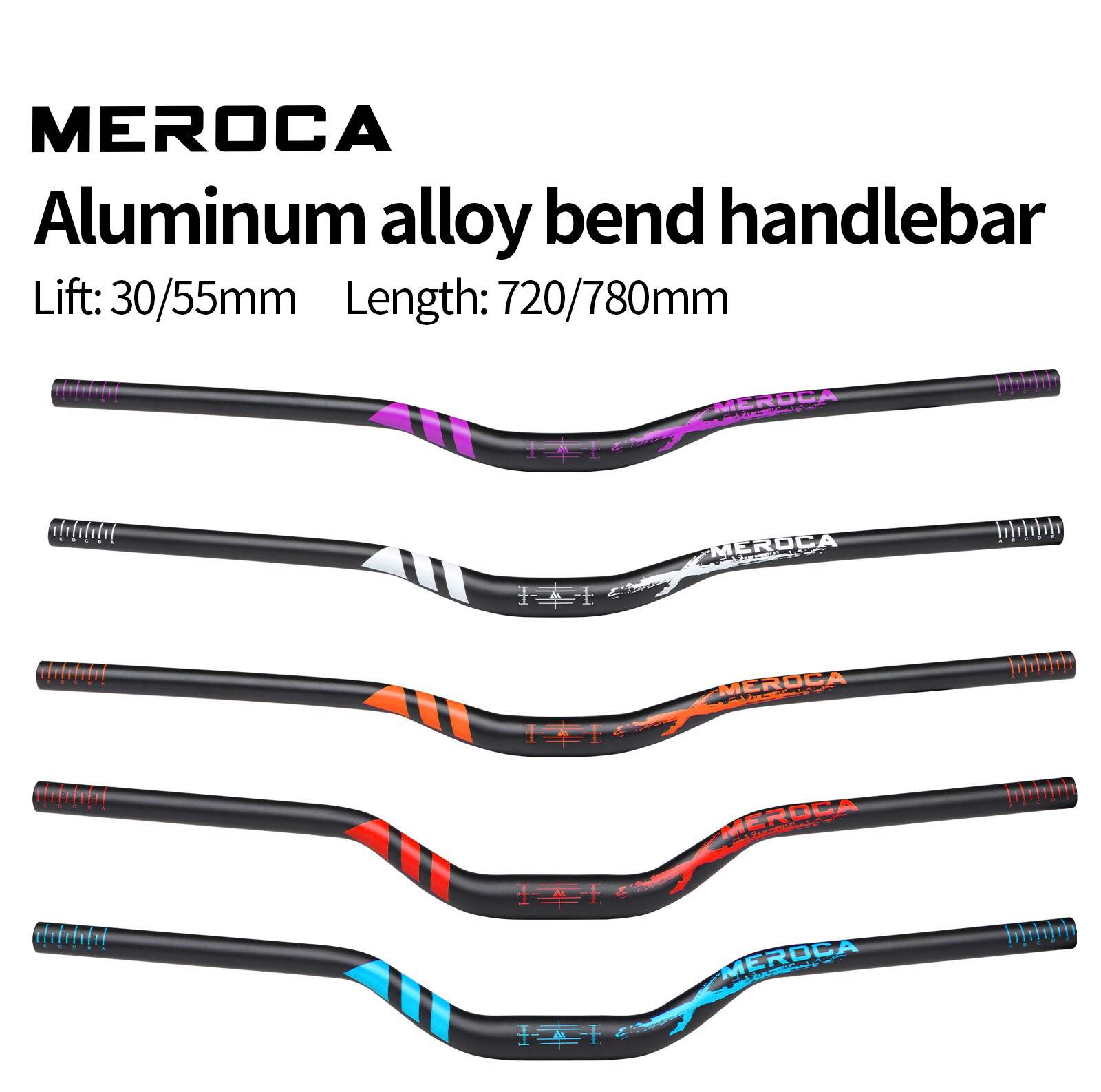 MEROCA 31.8mm Aluminum Alloy Mountain Bike Handlebar 720/780mm Extra ...