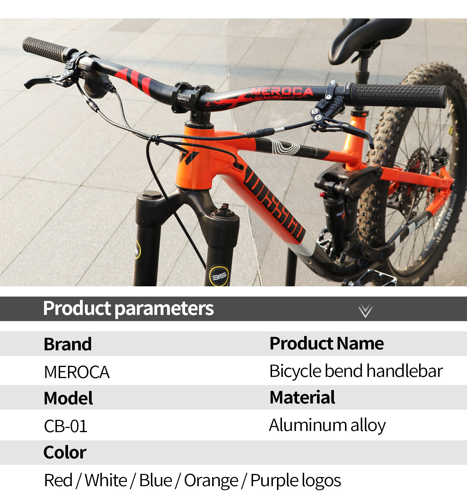 MEROCA 31.8mm Aluminum Alloy Mountain Bike Handlebar 720/780mm Extra ...
