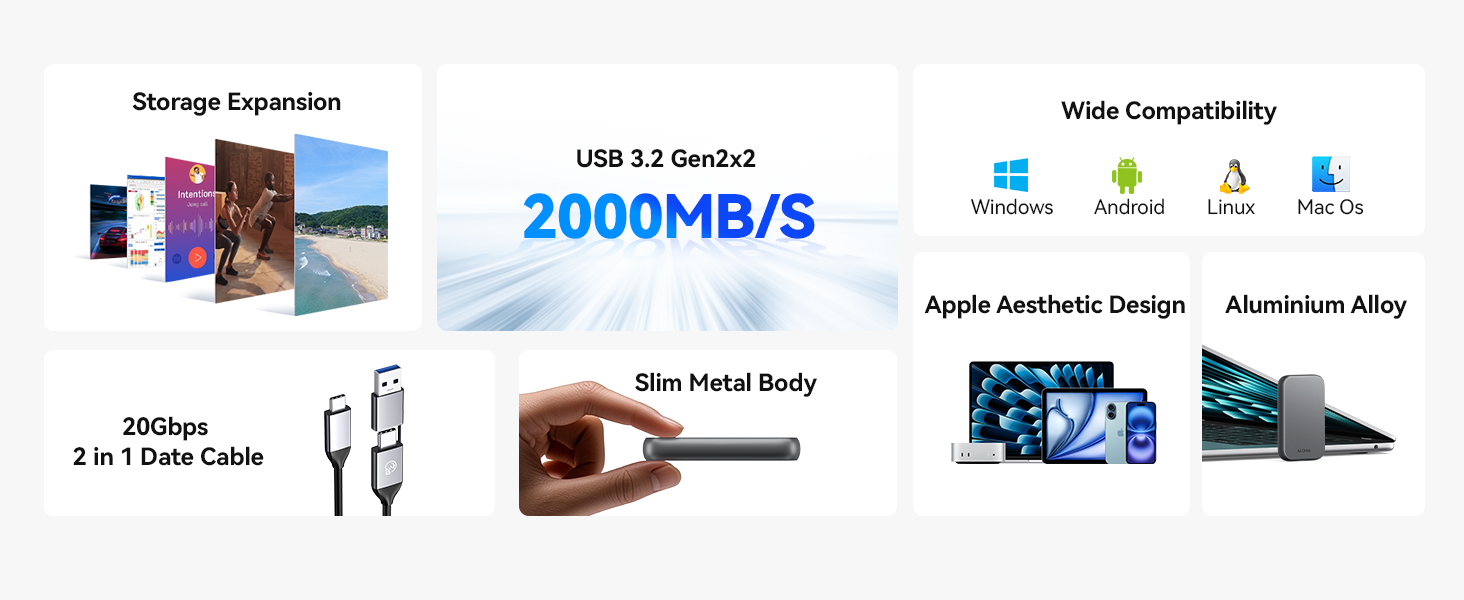 ORICO Portable SSD External Solid State Drive 2000MB/S 512GB 1TB 2TB ...