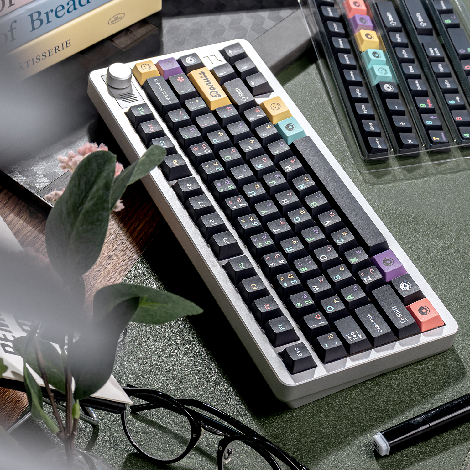 Black Donut Keycaps Japanese root colorful Font Cherry profile PBT ...
