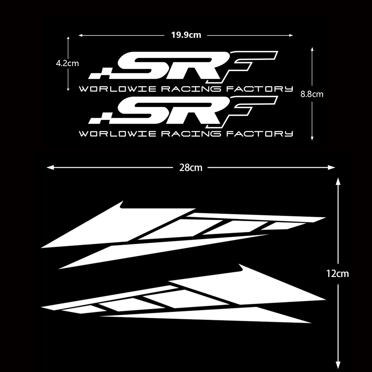 SRF Line Sticker Reflective Motorcycle Scooter Head Front Bumper Cutout ...