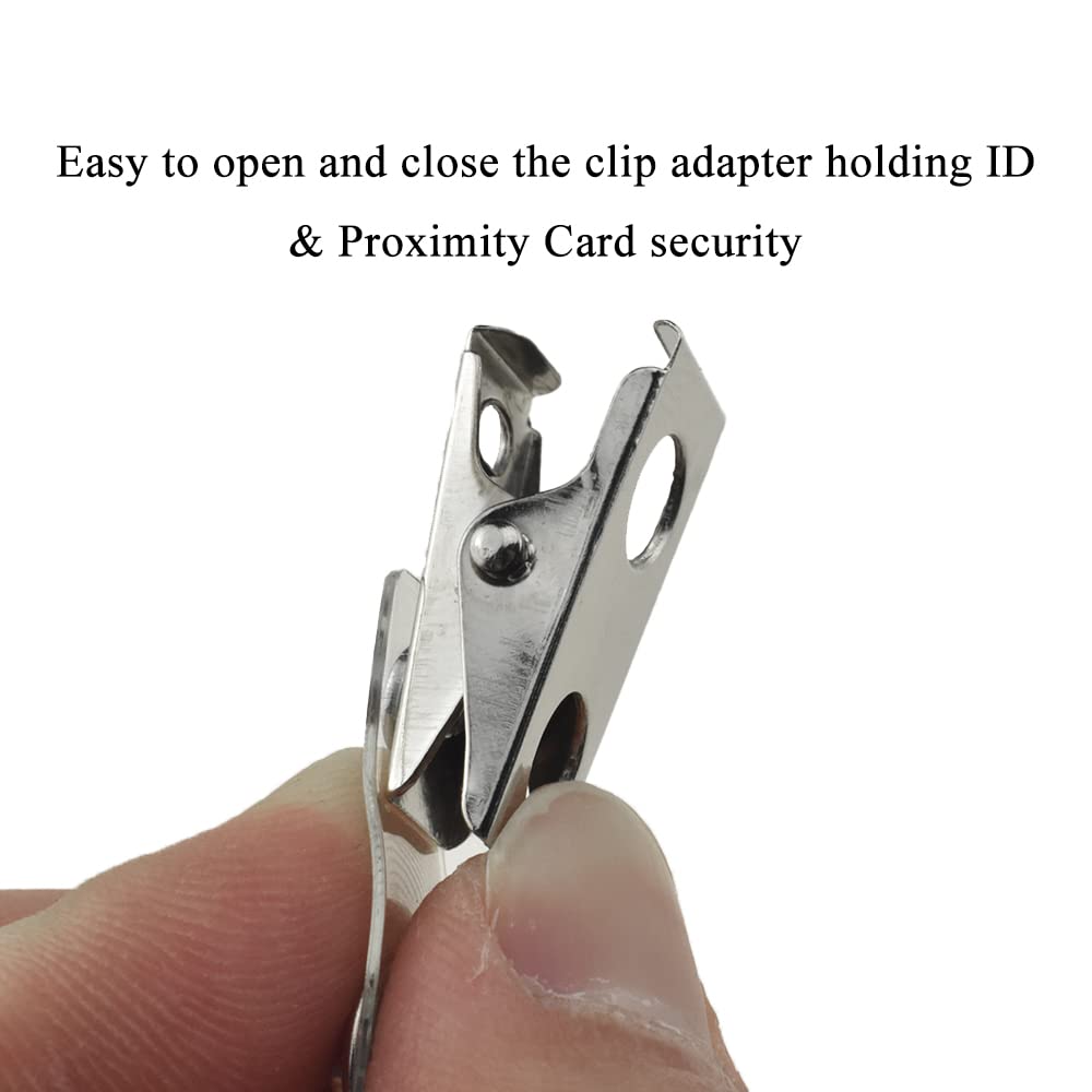 10Pcs Metal Badge Clips With Clear Pvc Straps For Id Cards, Badge ...