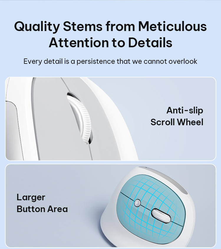 BOW MD390L Ergonomic Mouse 2.4G/Bluetooth/Wired Three-mode Mice ...