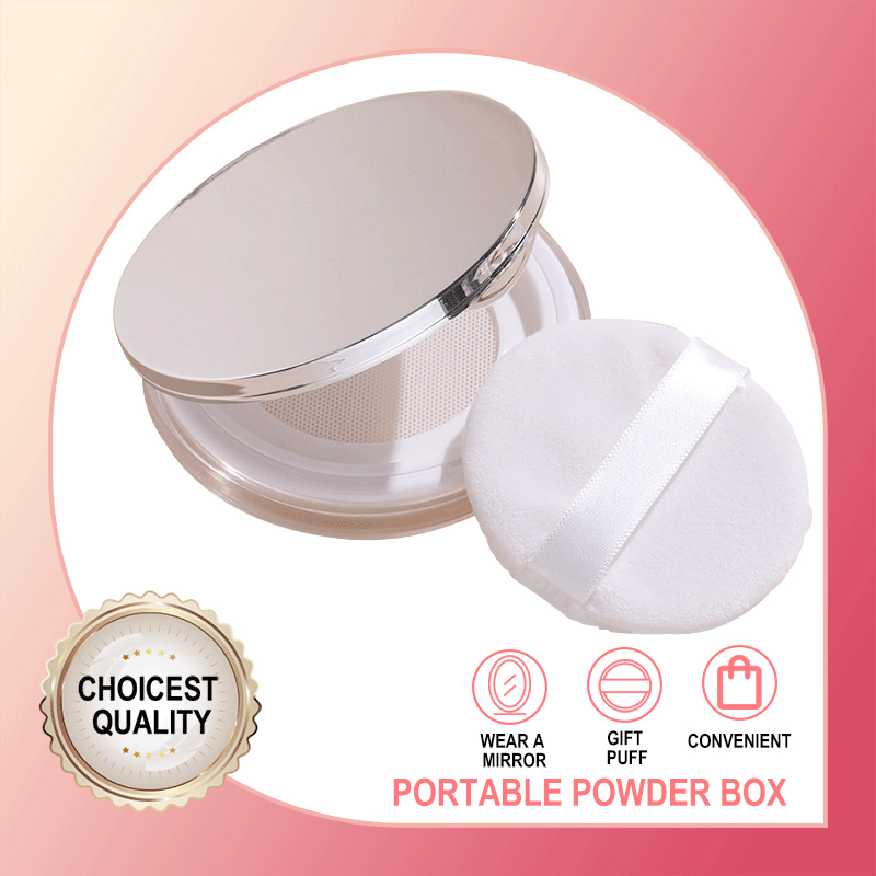 Portable Loose Powder Compact Container With Velvet Powder puff and ...
