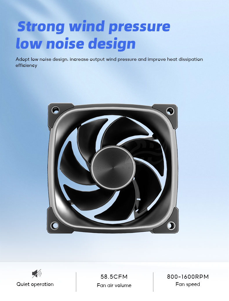 9Pro PC Case Fan 120mm, 5V 3-Pin Motherboard ARGB light Sync, 800-1600 ...