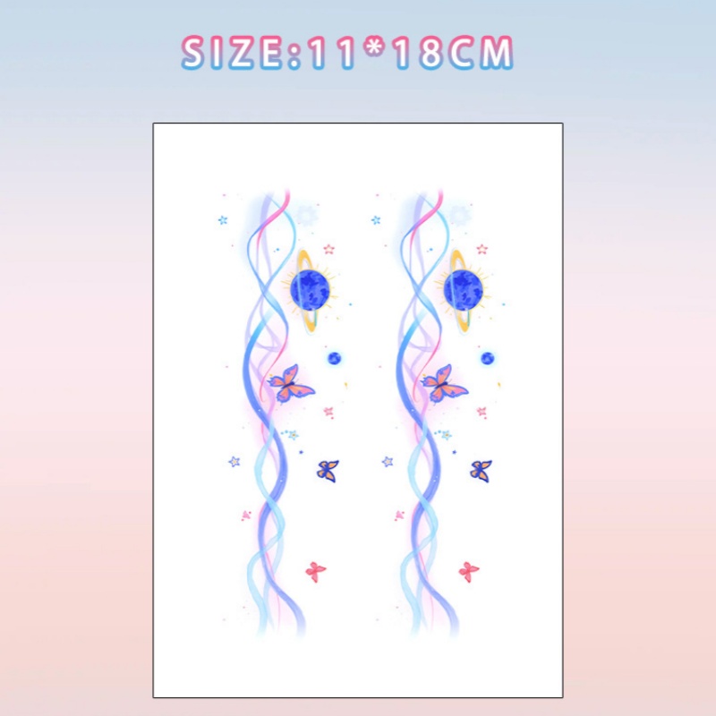 Starry Sky Butterfly Pattern Tattoo Sexy Girl Arm Tattoo Waterproof ...
