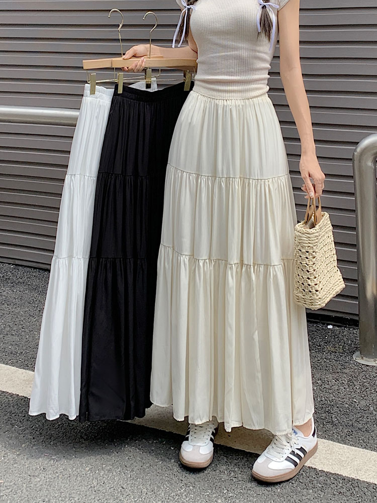 Zmkovms Korean Elegant Style Minimalist Casual High-Waist A-Line ...