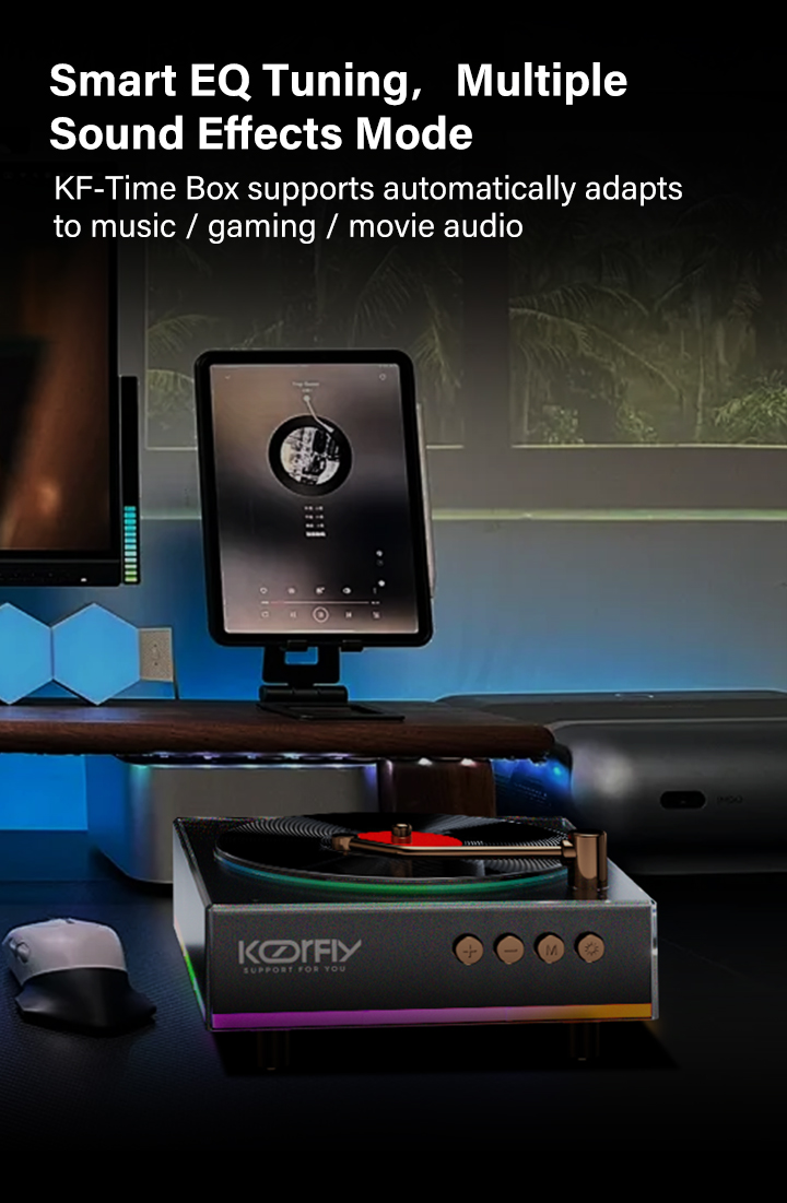 KORFLY KF-TIME BOX RGB Retro Bluetooth Speaker Dynamic RGB Ambient ...