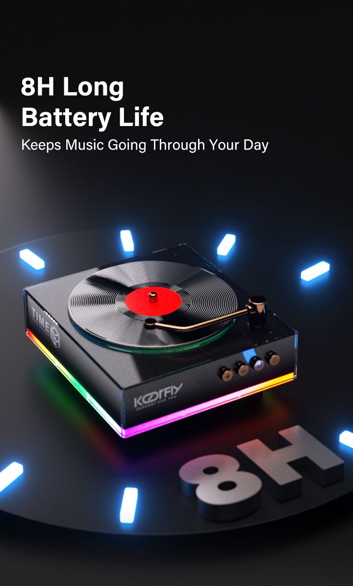 KORFLY KF-TIME BOX RGB Retro Bluetooth Speaker Dynamic RGB Ambient ...