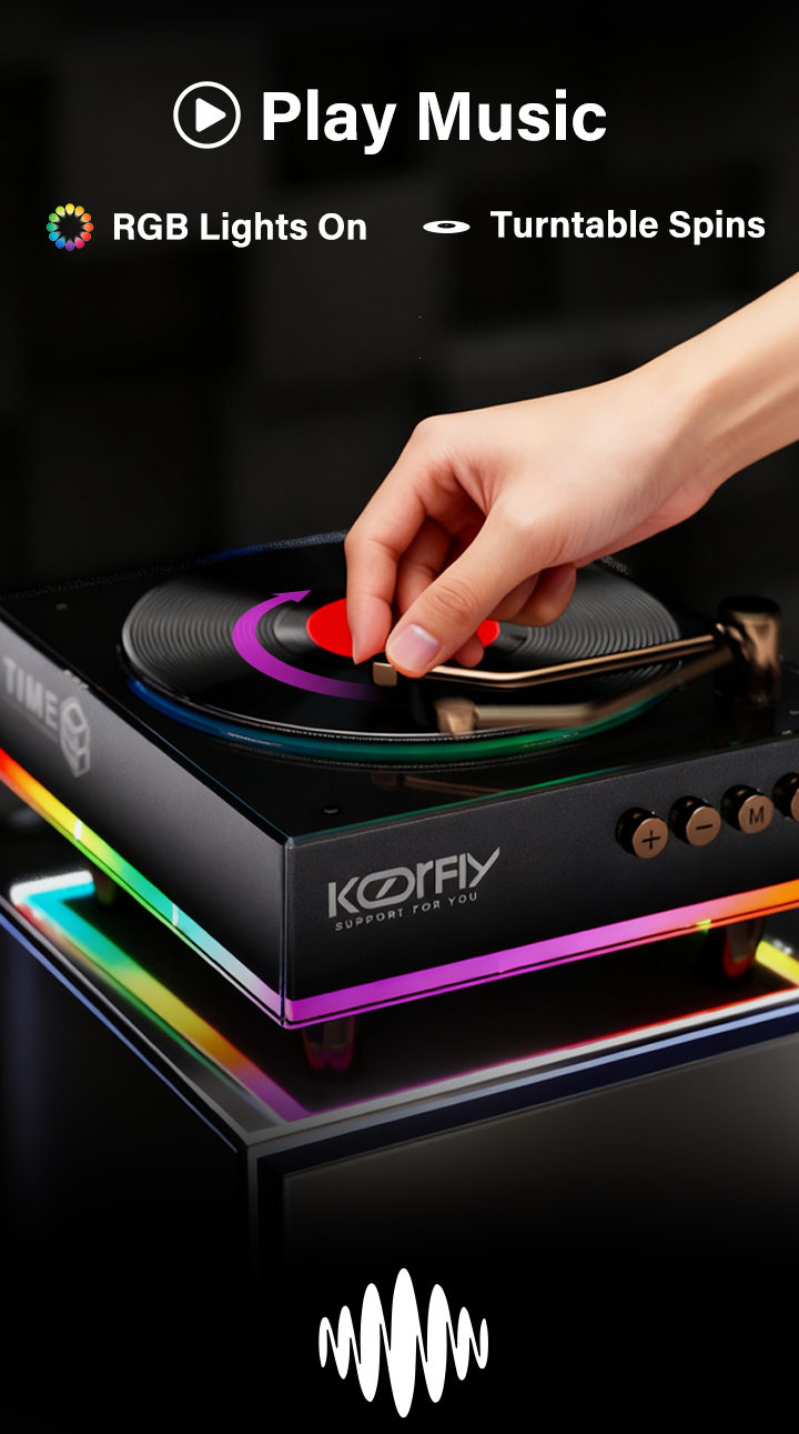KORFLY KF-TIME BOX RGB Retro Bluetooth Speaker Dynamic RGB Ambient ...