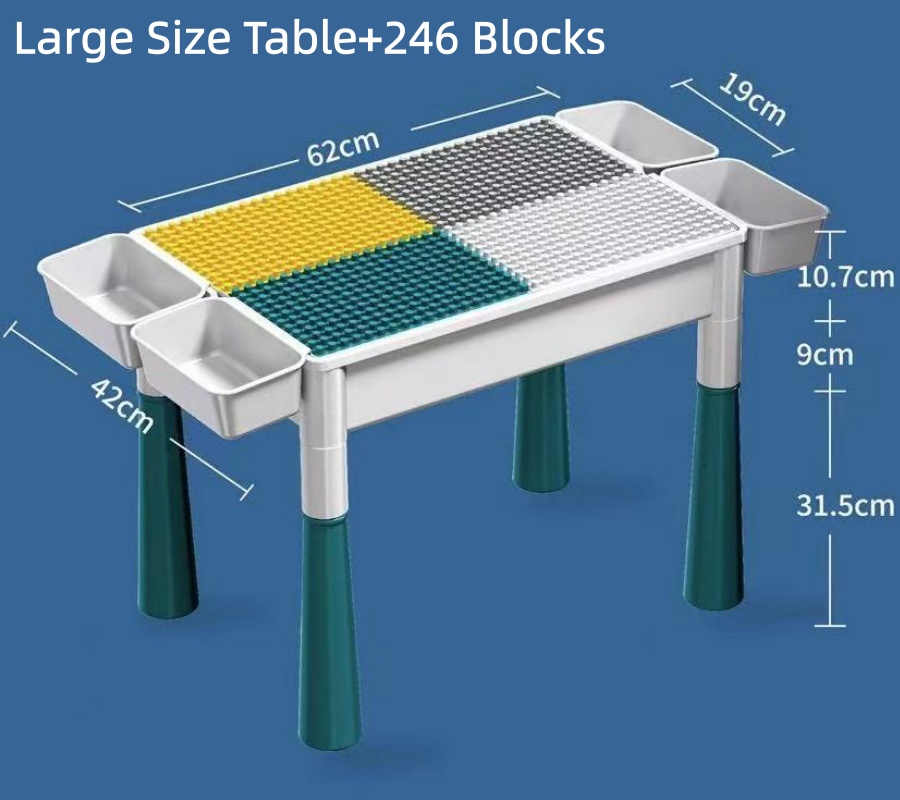 Building Blocks Table and Chair Set with Blocks Table Build Storage ...