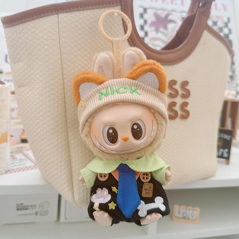 V1 V2 V3 17CM labubu Doll Clothes Zootopia Rabbit Fox Detective Uniform ...