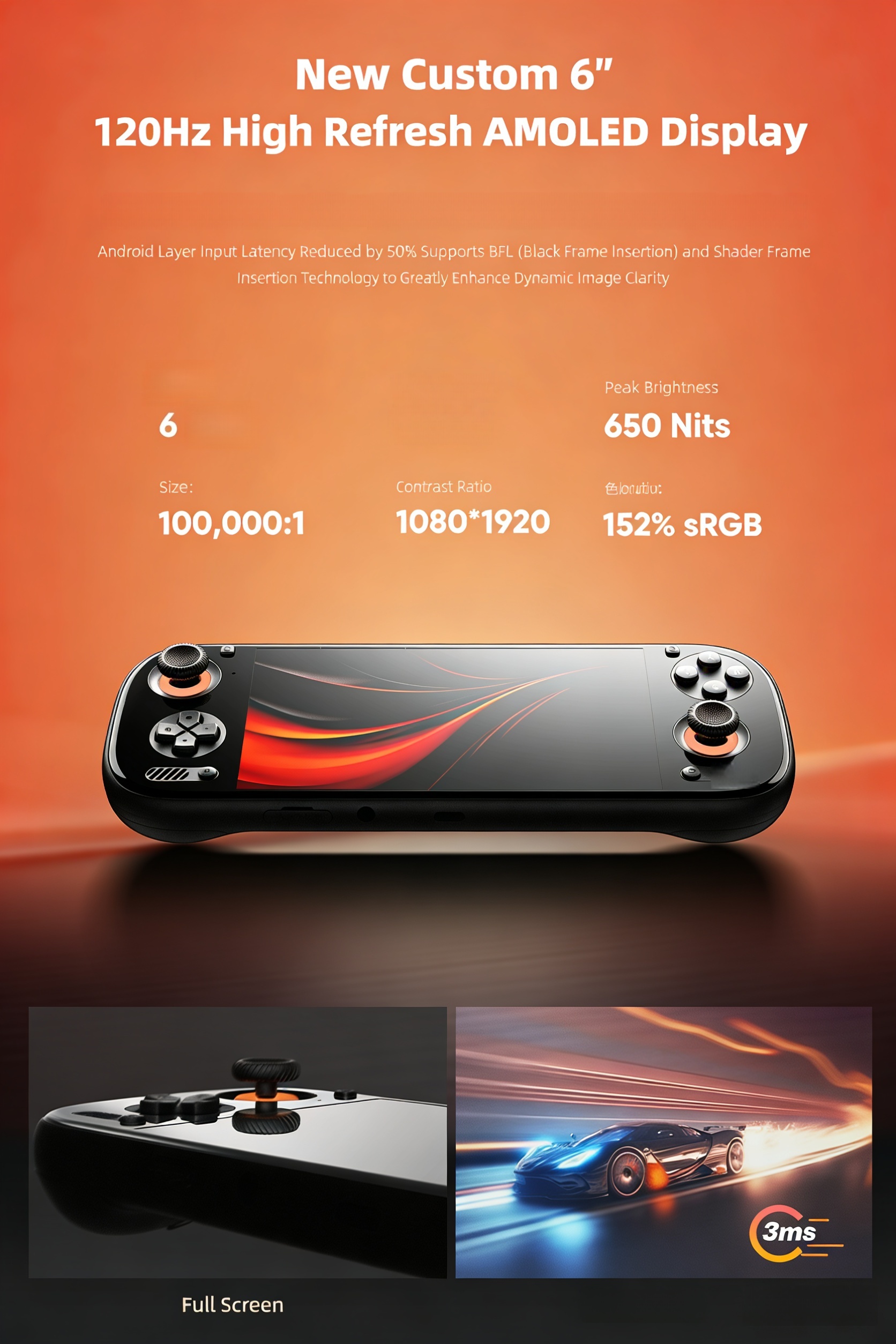 Odin3 Android Handheld Qualcomm 8e Handheld High-Brush OLED Screen ...