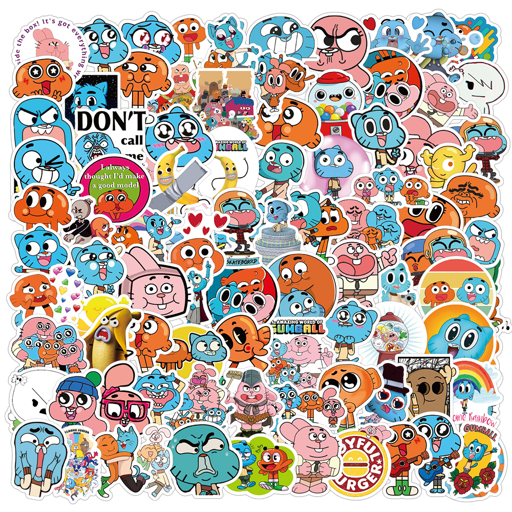 102pcs Animation The Amazing World of Gumball Stickers Cute Graffiti ...