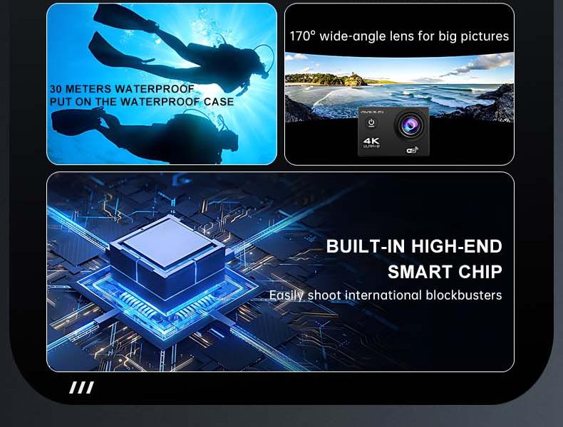 AVIDUS S2R 4K Action Camera Mini Ultra HD 1080P 12MP Sport Camera ...