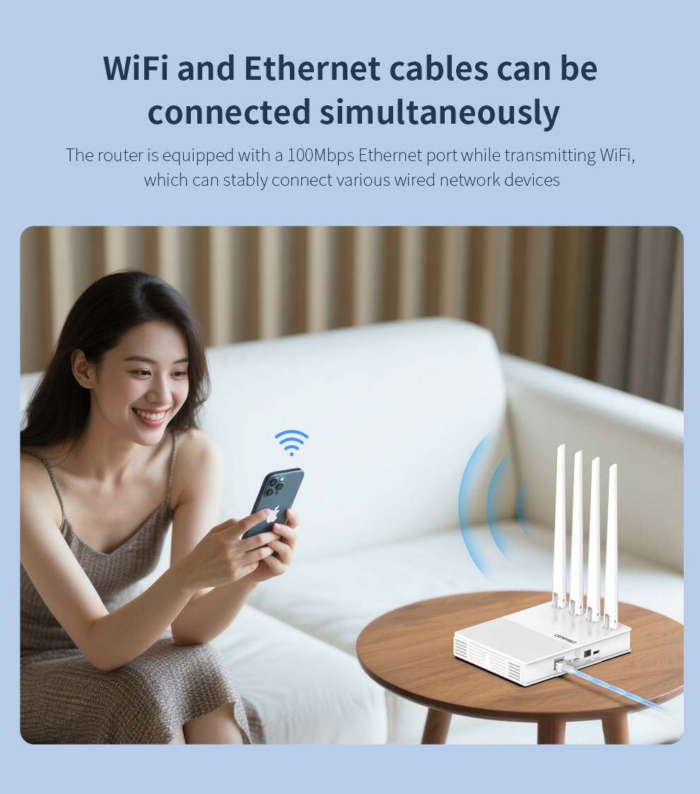 Comfast AX300 4G LTE Router with SIM Card WiFi 6 Modem 2.4G Outdoor ...