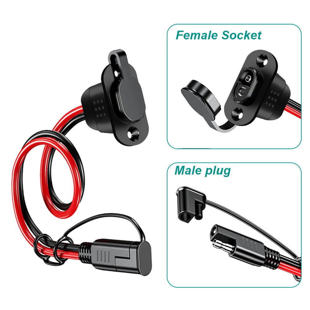 5pcs SAE Quick Connector Harness SAE Adapter Male Plug to Female Socket ...