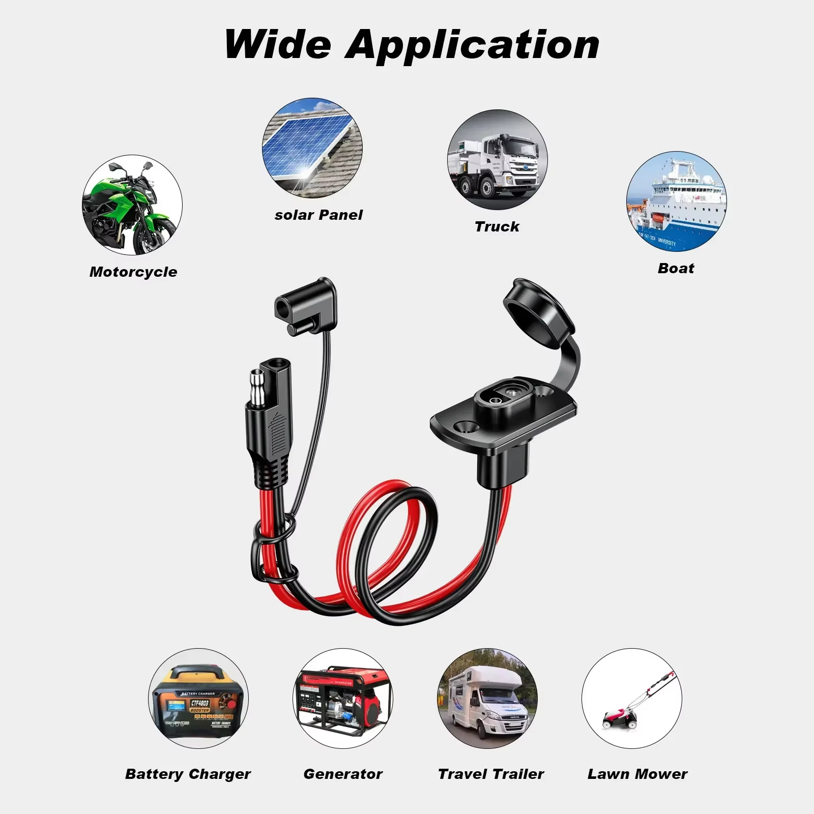 5pcs SAE Quick Connector Harness SAE Adapter Male Plug to Female Socket ...