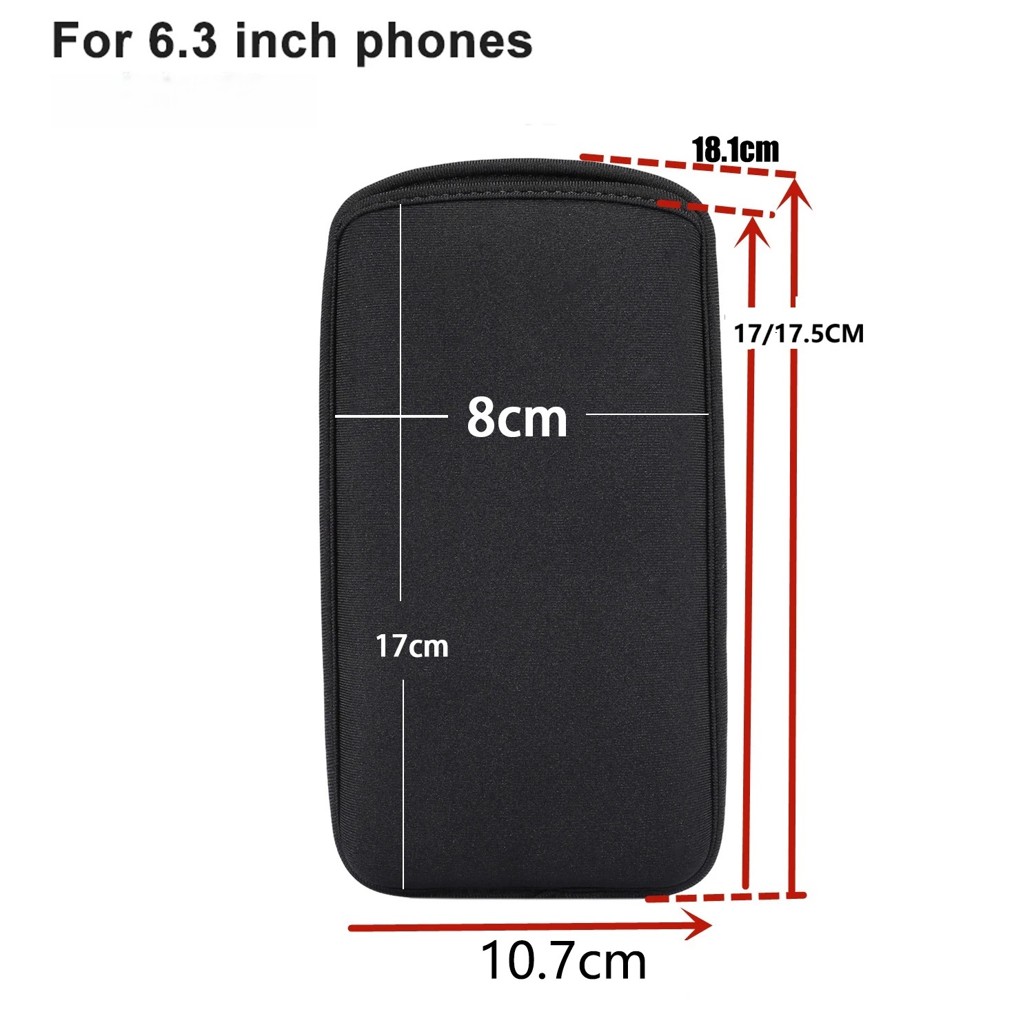 Waterproof Neoprene Cellphone Case: Direct-Insert Phone Holder for 6.3 ...