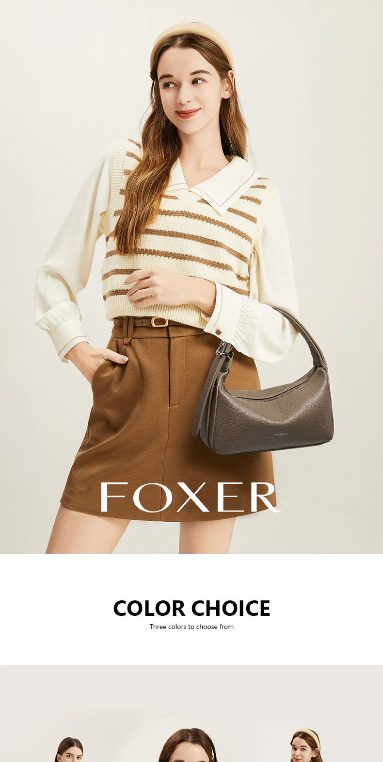 FOXER Women's Shoulder Bag Fashionable Handbag Crossbody Bag | Shopee ...