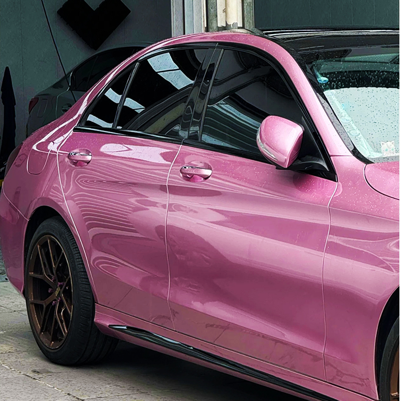 Ultra Glossy Passionate Pink Metallic Vinyl Wrap Film With Air Release ...