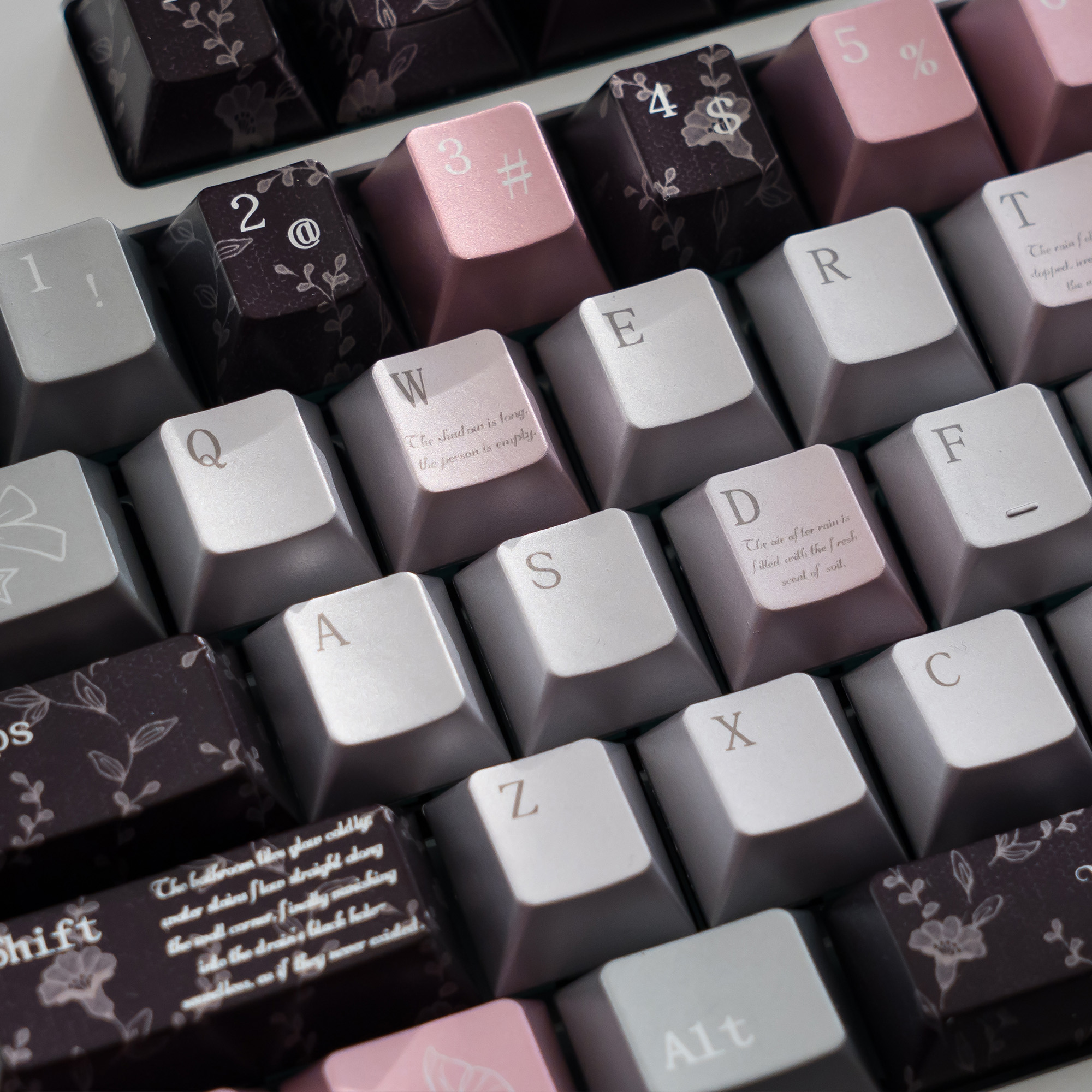 URE Metallic paint Keycaps Black silver Cherry Profile Silver metall ...