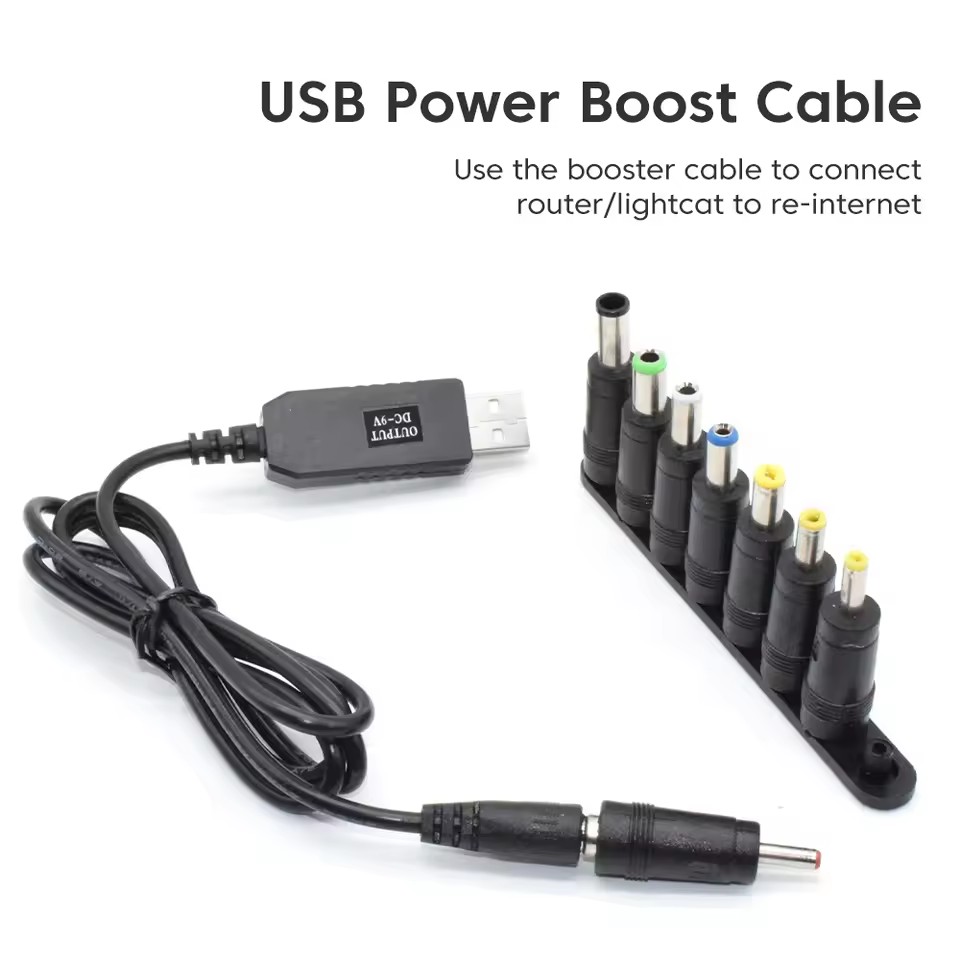 USB DC Power Cable 5V 12V Boost Converter 8 Adapters Jack Charging ...