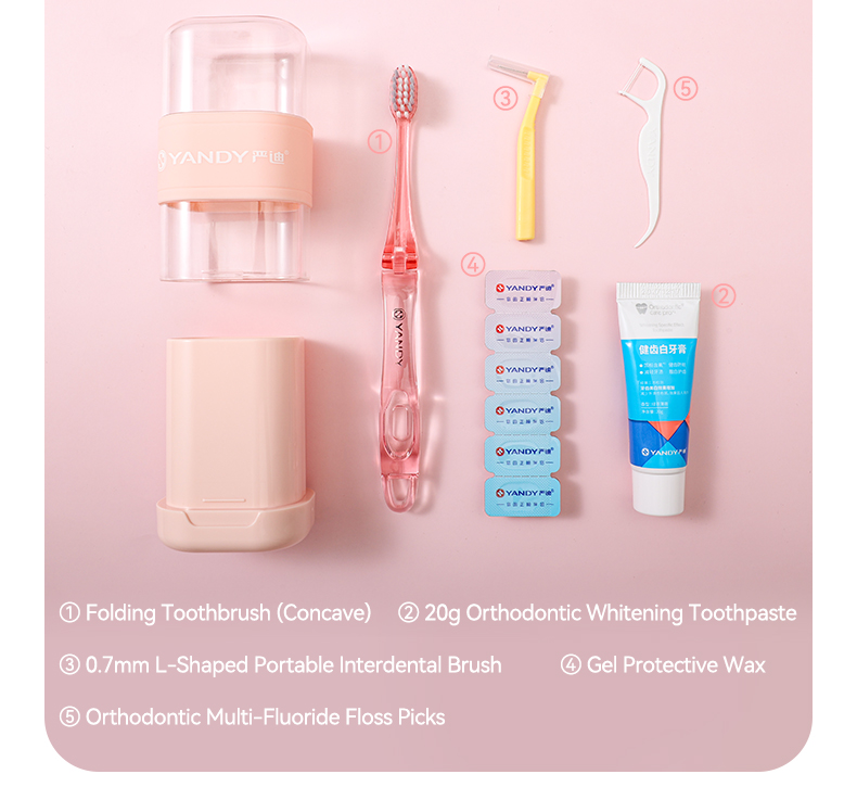 YANDY Orthodontic Care Kit - 6-Piece Set for Braces & Invisible ...