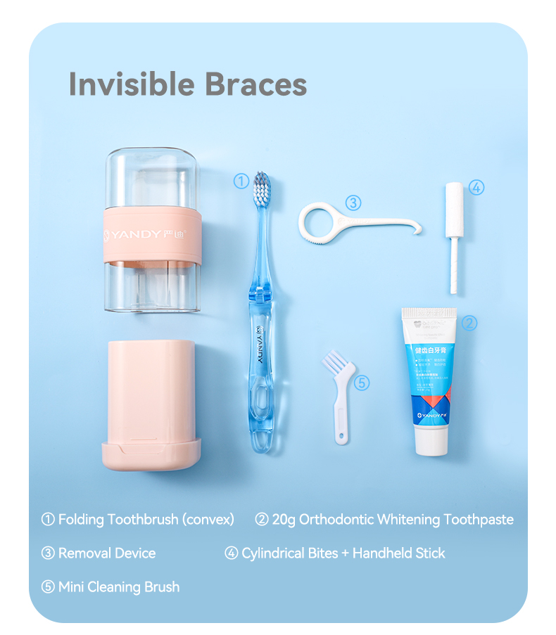 YANDY Orthodontic Care Kit - 6-Piece Set for Braces & Invisible ...
