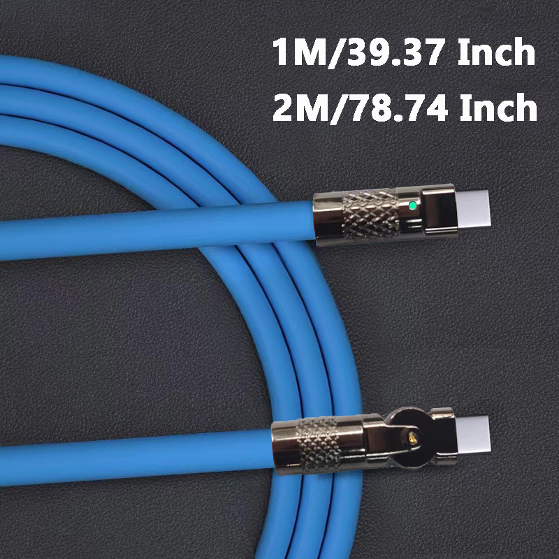 Silicone 180 ° rotating elbow TYPE-C data cable 1M 2M 120W Fast ...