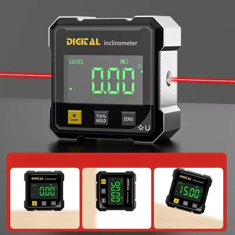 Display Angle Gauge, Four Sided Digital Display Level Protractor ...