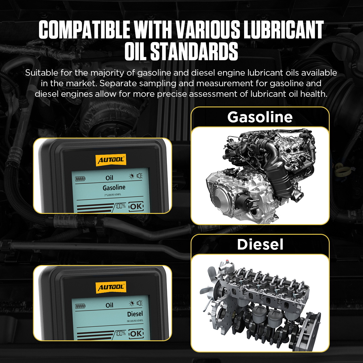 AUTOOL AS503 Automotive Lubricating Oil Tester Diesel Vehicle Engine ...