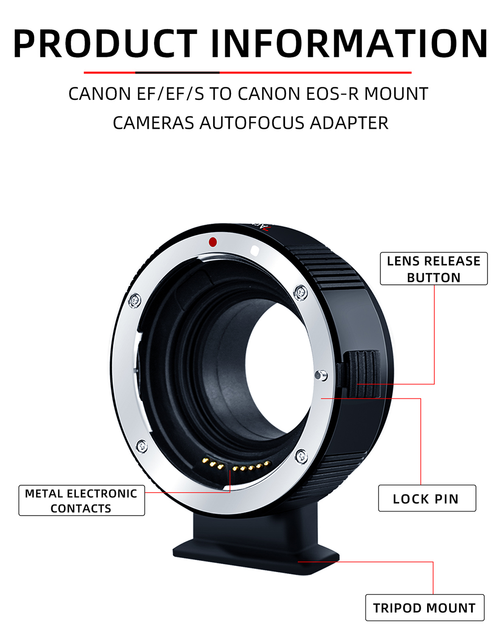 7Artisans EF-EOS R Lens Adapter EF to RF Auto Focus for Canon EF EF-S ...