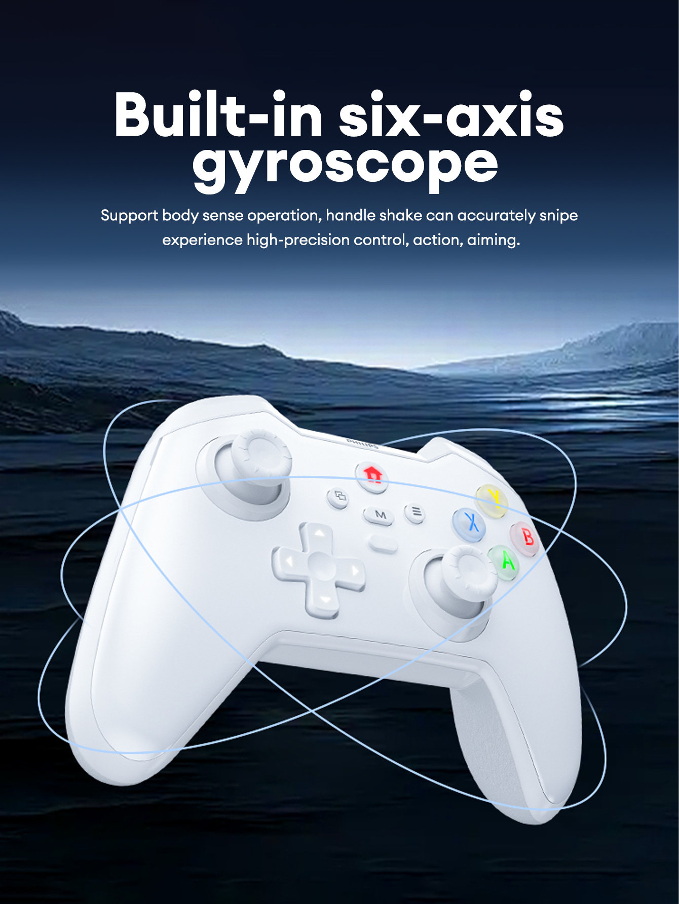 PHILIPS DLK5010 Tri-Mode Wireless Gamepad Dual Hall Joystick Six-Axis ...
