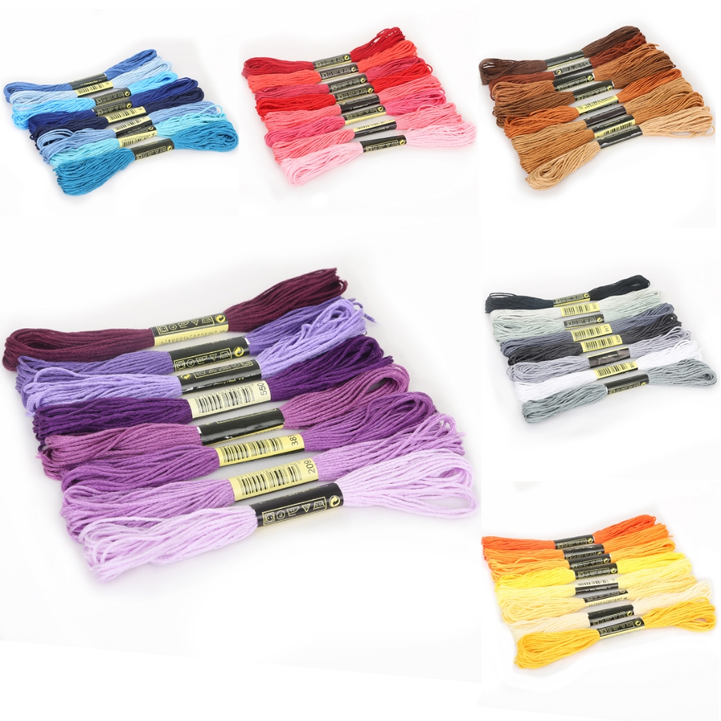 Cross Stitch Thread Set | 8 Same-Color Shades for DIY Embroidery, Craft ...