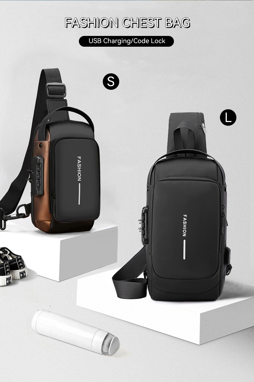 MENSPE Multi-Functional Chest Bag Crossbody Bag Smooth Zipper Bag ...